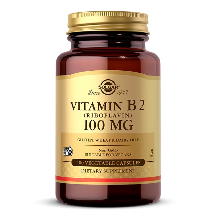 ვიტამინი B2 რიბოფლავინი 100 mg 100 კაფსულა (Solgar)